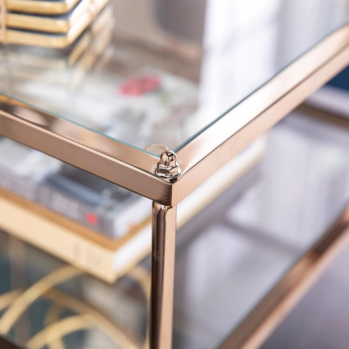Mirrored 3-Tier Side Table X9553