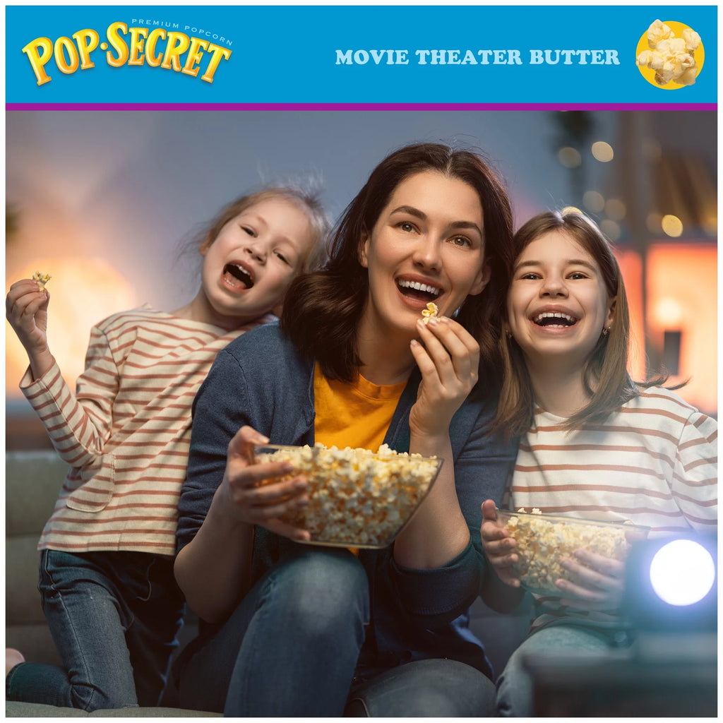 Microwave Popcorn, Movie Theater Butter Flavor, 3 oz Sharing Bags, 30 Ct D25438