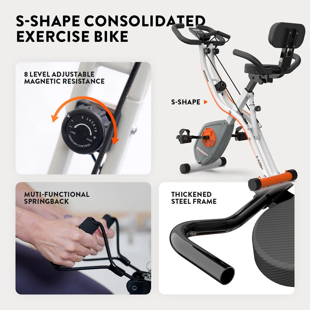Folding Exercise Bike with 8 Level Adjustable Magnetic Resistance O8912