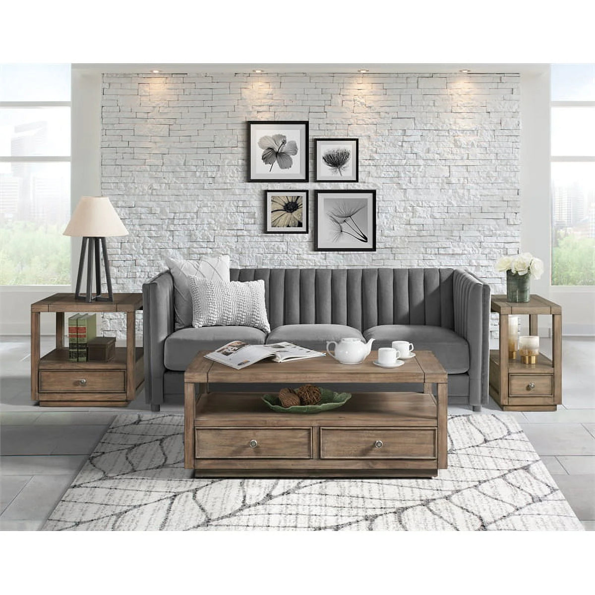 Wood Coffee Table in Toasted Acacia Brown F68076