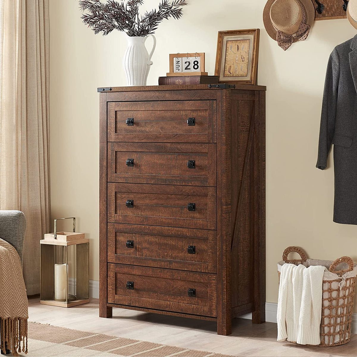 5 Drawer Wood Dresser K727