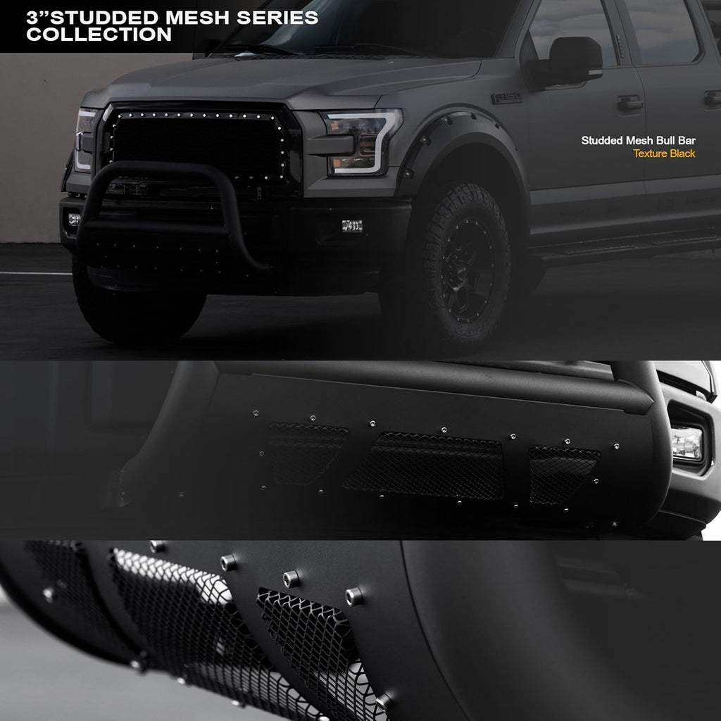 Matte Black Studded Mesh Bull Bar N8405