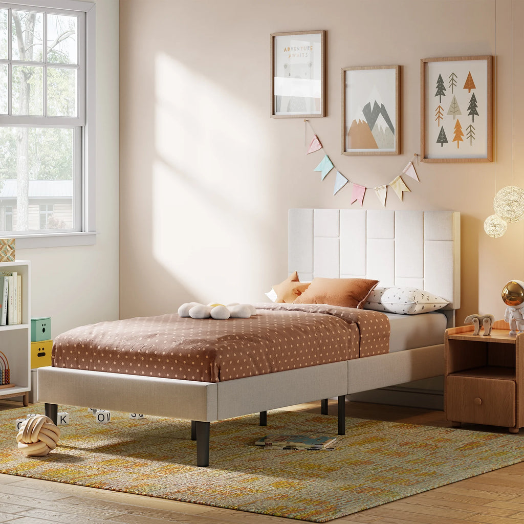 Twin Bed Frame with Upholstered Headboard Z995124