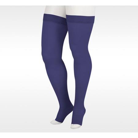 Navy 20-30 mmHg Thigh High with Silicone Top Band L4730