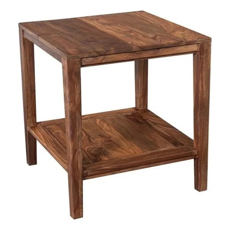 Sheesham Wood End Table Natural Finish Set of 2 X48121