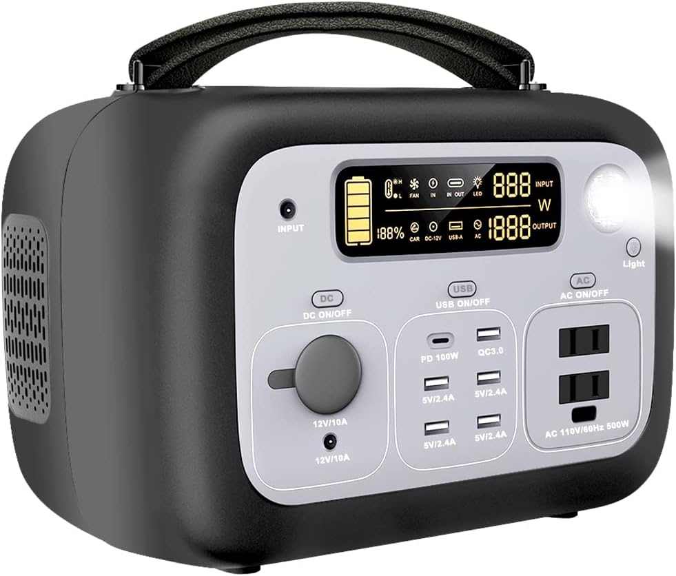 Portable Power Station 505Wh 500W AC Outlet E6148