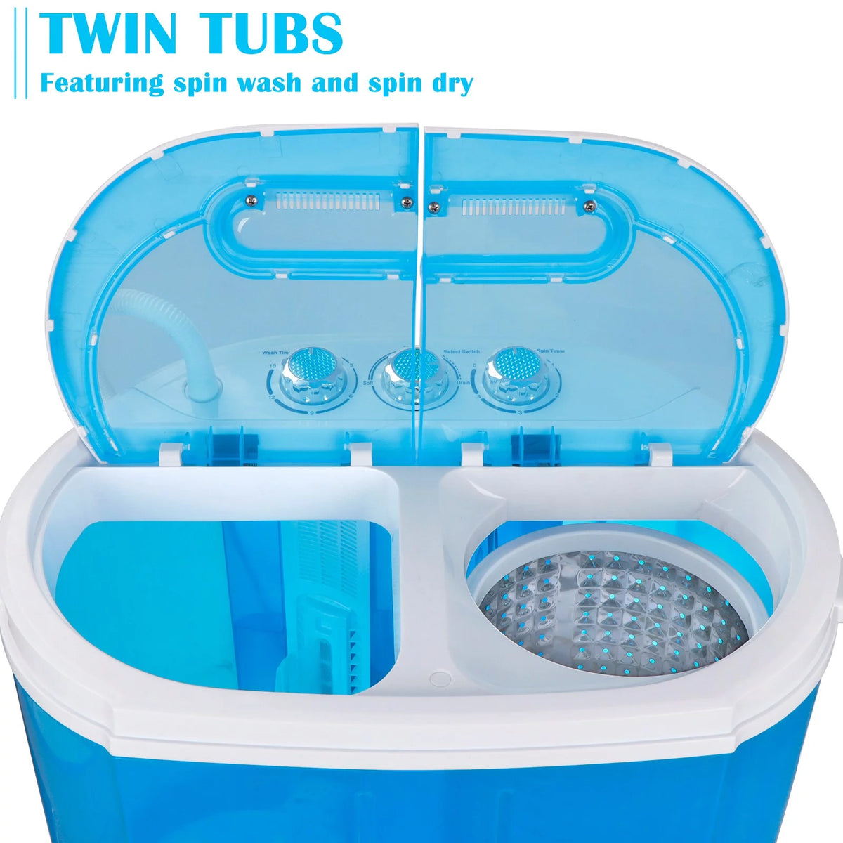 Portable Mini Twin Tub Washing Machine 9.9lbs Capacity X882118