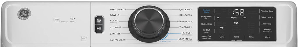 28 Inch Electric Dryer 7.8 CuFt with Steam and Sanitize H7404