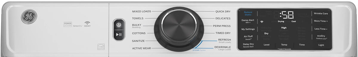 28 Inch Electric Dryer 7.8 CuFt with Steam and Sanitize H7404