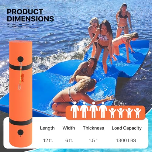 12 ft 3 Layer Tear Resistant XPE Foam Floating Water Mat B204975