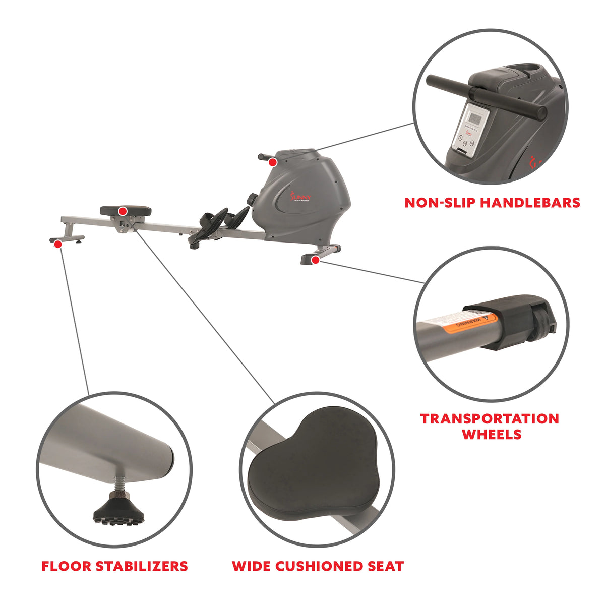 Magnetic Rowing Machine with LCD Monitor C150110