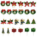 24pcs Christmas Cake Toppers Q975