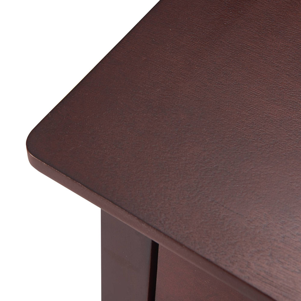 Walnut Side Table with Drawer and Storage Cabinet O892403