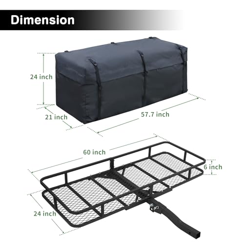 60"x24"x6" Folding Cargo Carrier Hitch Mount N636334