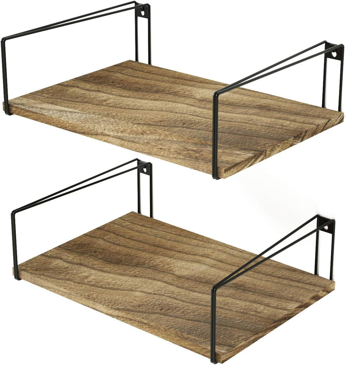 Weathered Grey Wood Wall Shelves Set of 2 E16252