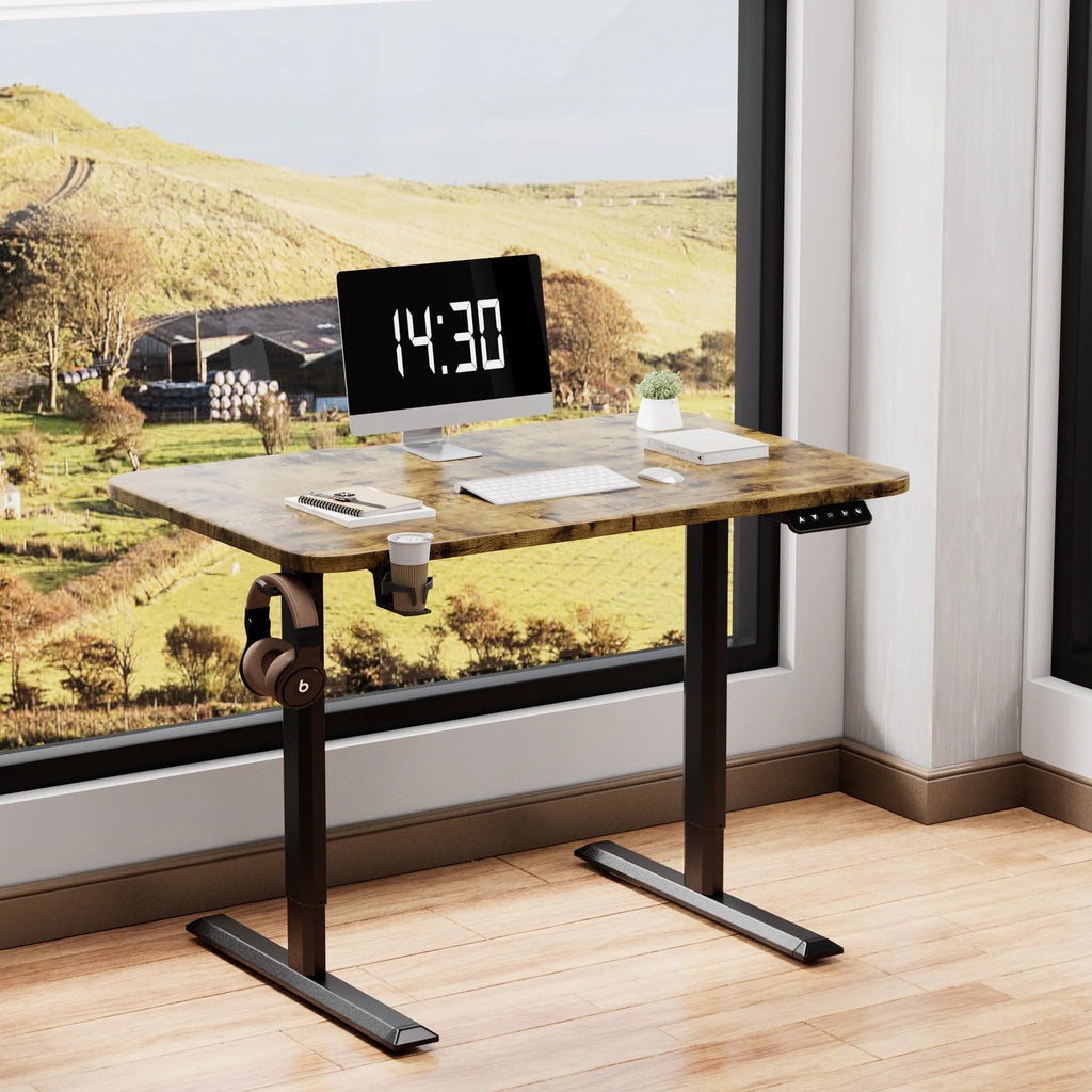 Electric Height Adjustable Standing Desk, 43 inch White M48505
