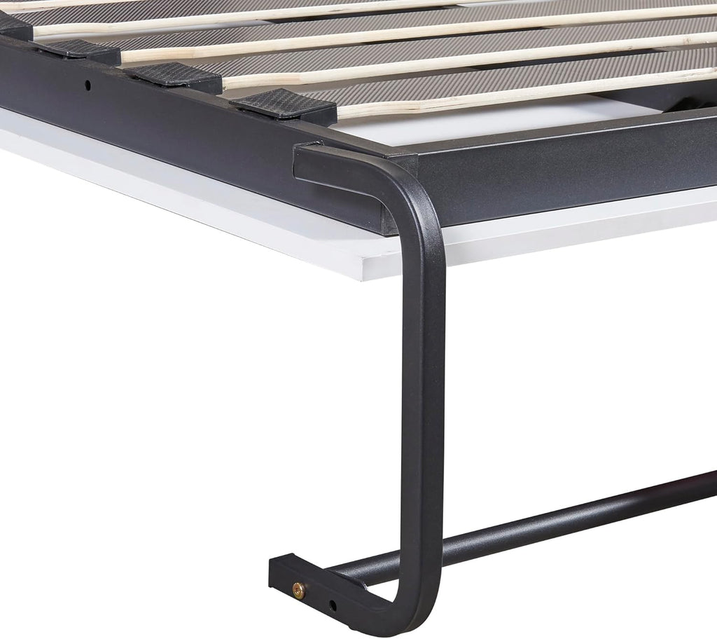 Twin Size Murphy Bed with Cabinet Gray O48196