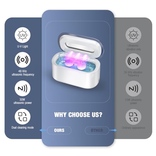 Ultrasonic Jewelry Cleaner, 48Khz 30W Portable with Digital Timer, 12OZ J874051