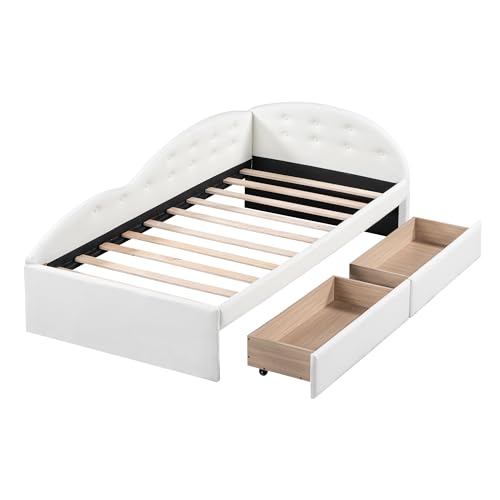 Gray Velvet Twin Size Daybed with Storage Drawers D7703
