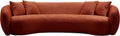 Orange Boucle 5 Seater Curved Sofa P5005