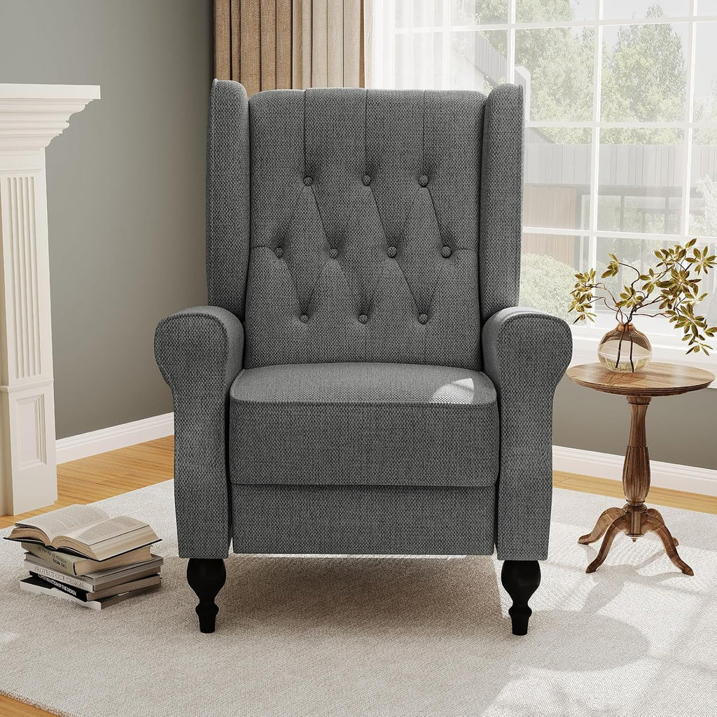 Dark Gray High Back Upholstered Recliner Chair U922003