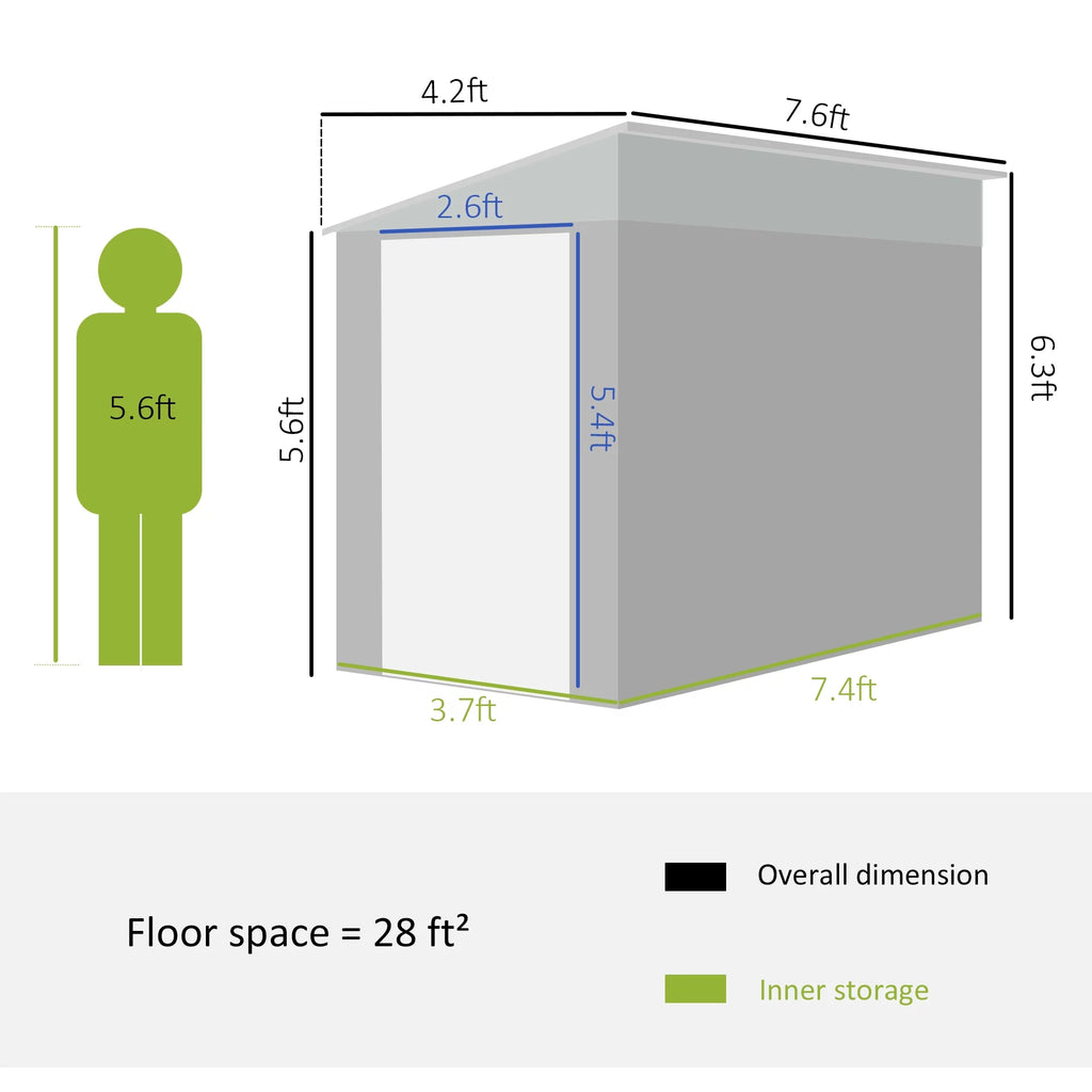 Metal Outdoor Storage Shed with Lockable Door O989