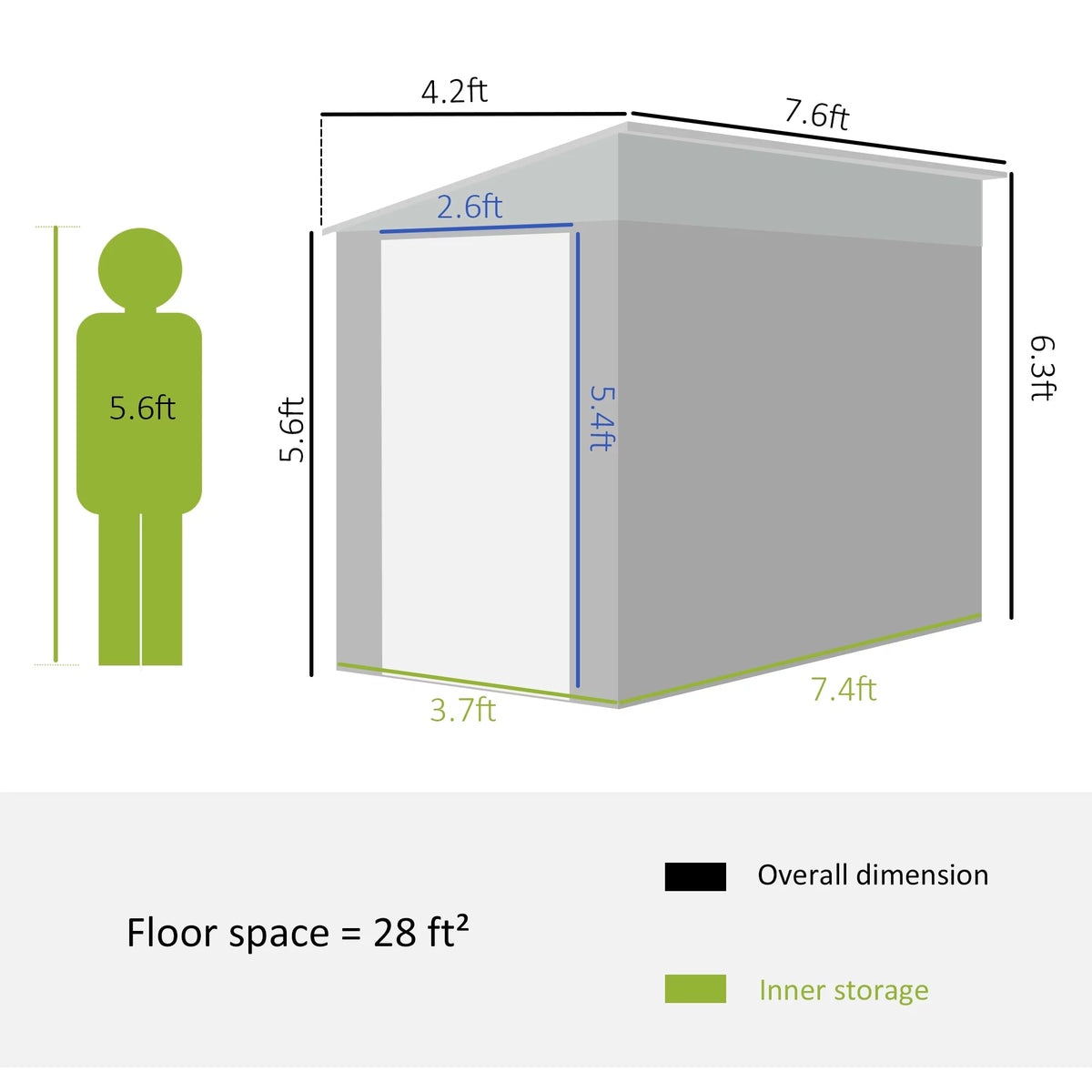 Metal Outdoor Storage Shed with Lockable Door O989