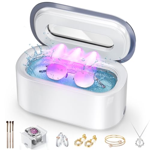 Ultrasonic Jewelry Cleaner, 48Khz 30W Portable with Digital Timer, 12OZ J874051
