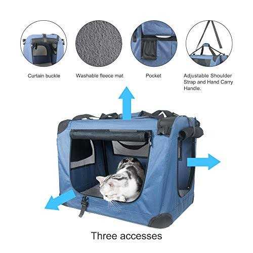 Large Soft-Sided Portable Cat Carrier with Litter Box and Bowl N7390