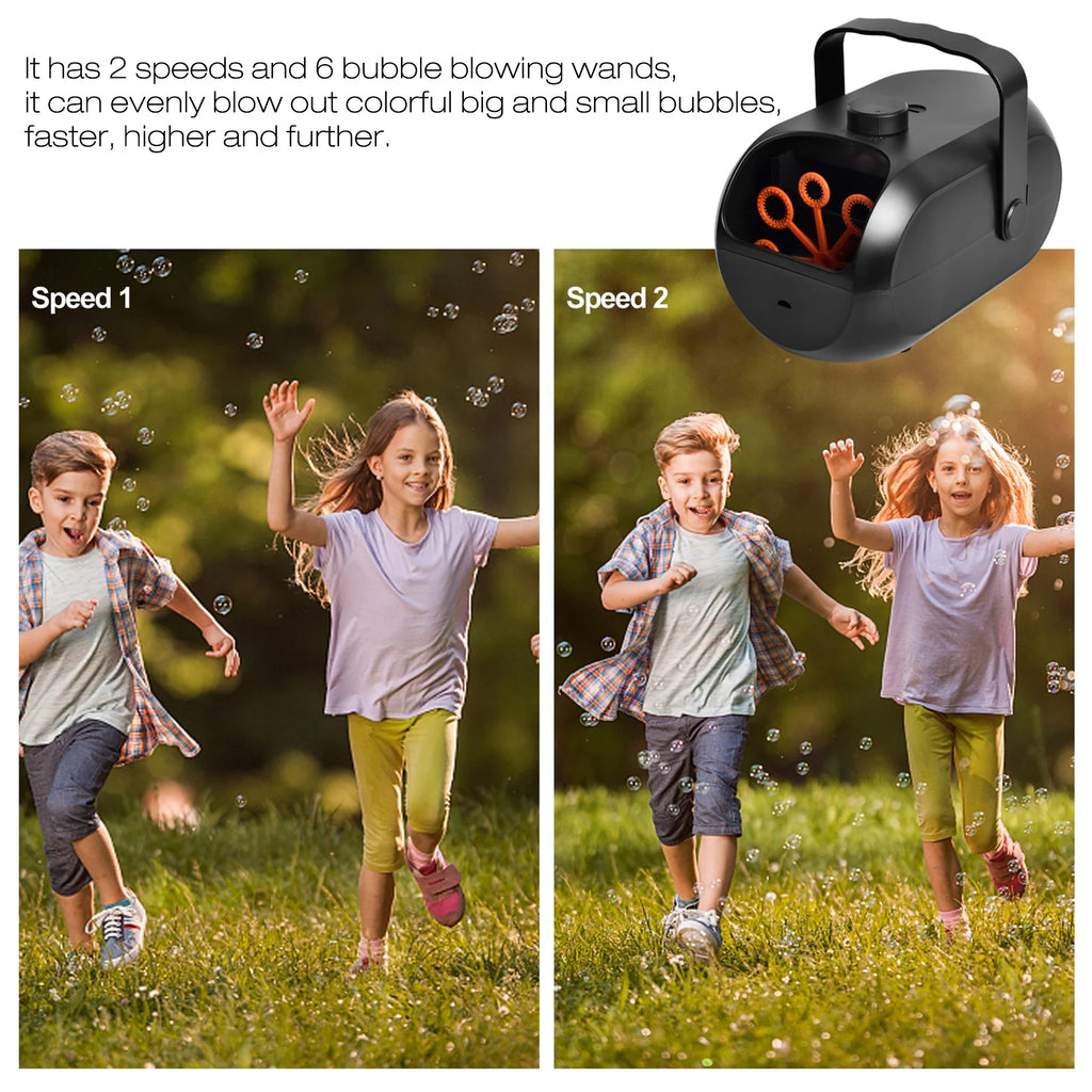 Portable Automatic Bubble Maker with 6 Bubble Wands V3560