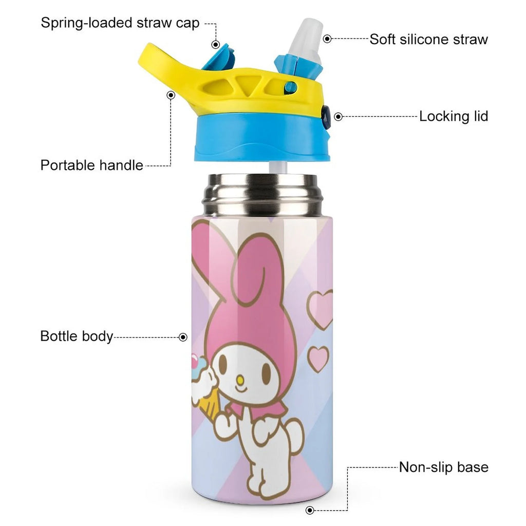 Stainless Steel Vacuum Insulated Water Bottle With Straw J5146