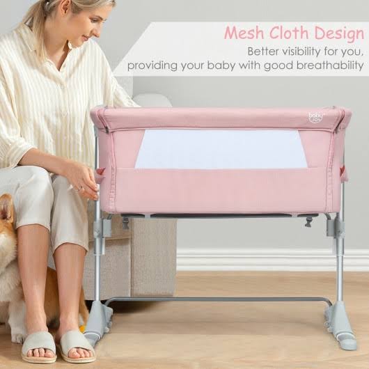 Pink Portable Baby Bassinet with Carrying Bag Y6809