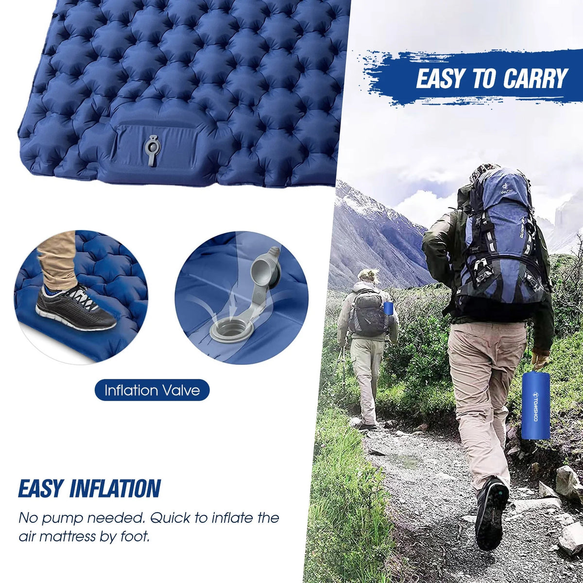 Inflatable Waterproof 2 Person Air Mattress with 2 Pillows W5939