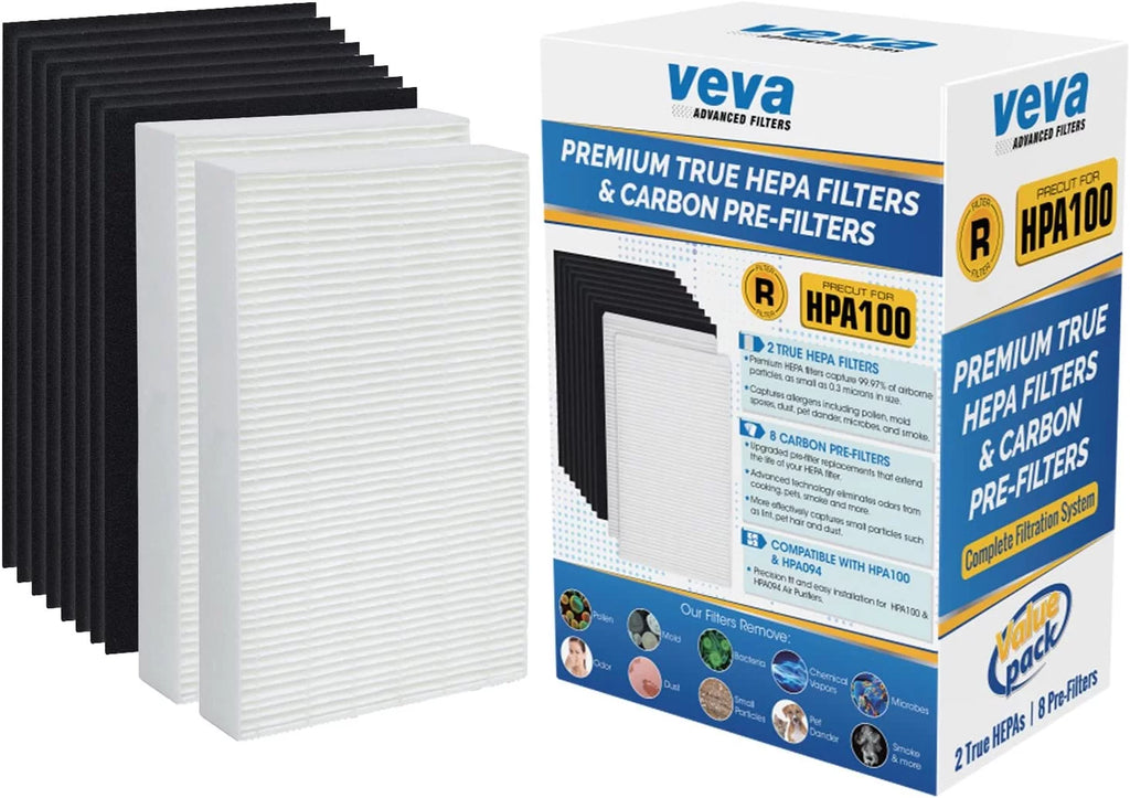 2 HEPA Replacement Filter Pack with 8 Activated Carbon Pre Filters L4387