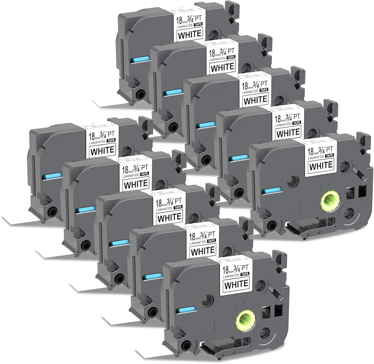 Black on White Laminated Label Tape 10 Pack Z9711