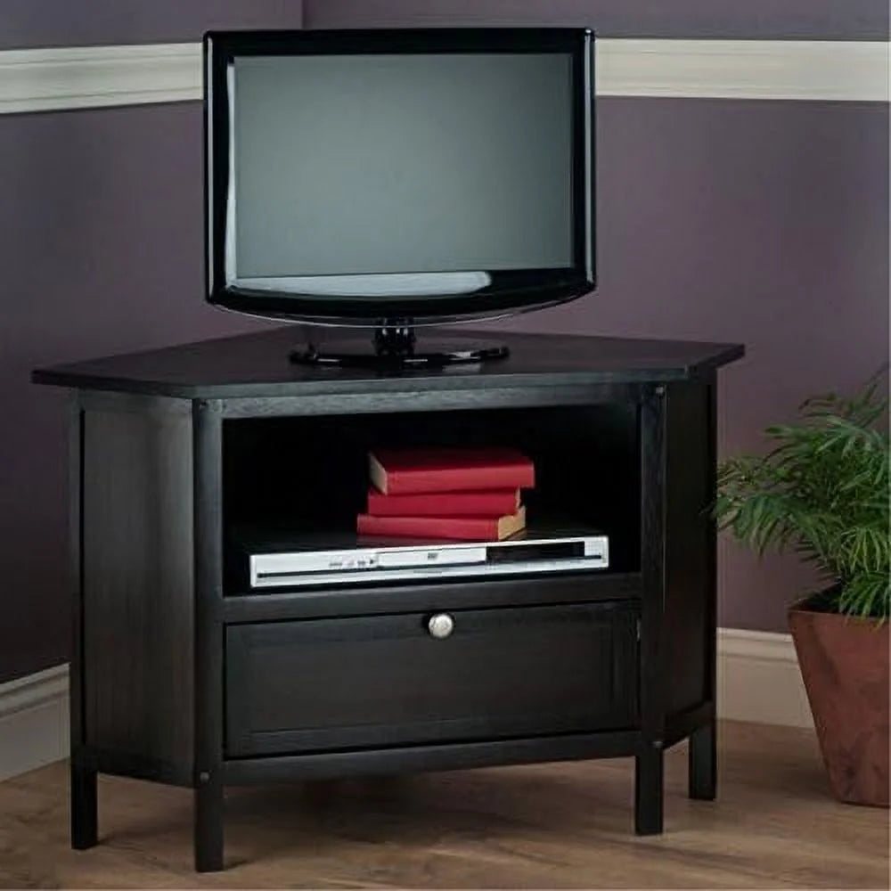 Espresso Corner TV Media Stand with Open Shelf U6673