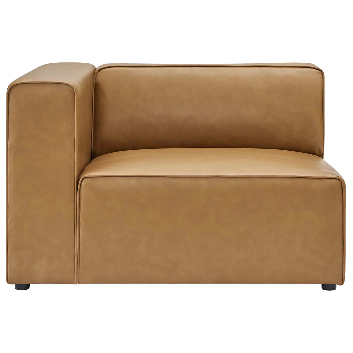 Tan Vegan Leather 2-Piece Sectional Sofa D16042