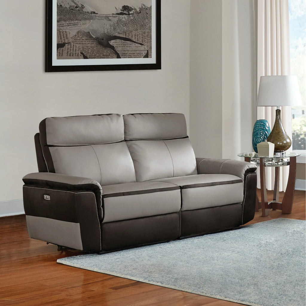 Leather Power Double Reclining Love Seat Y521