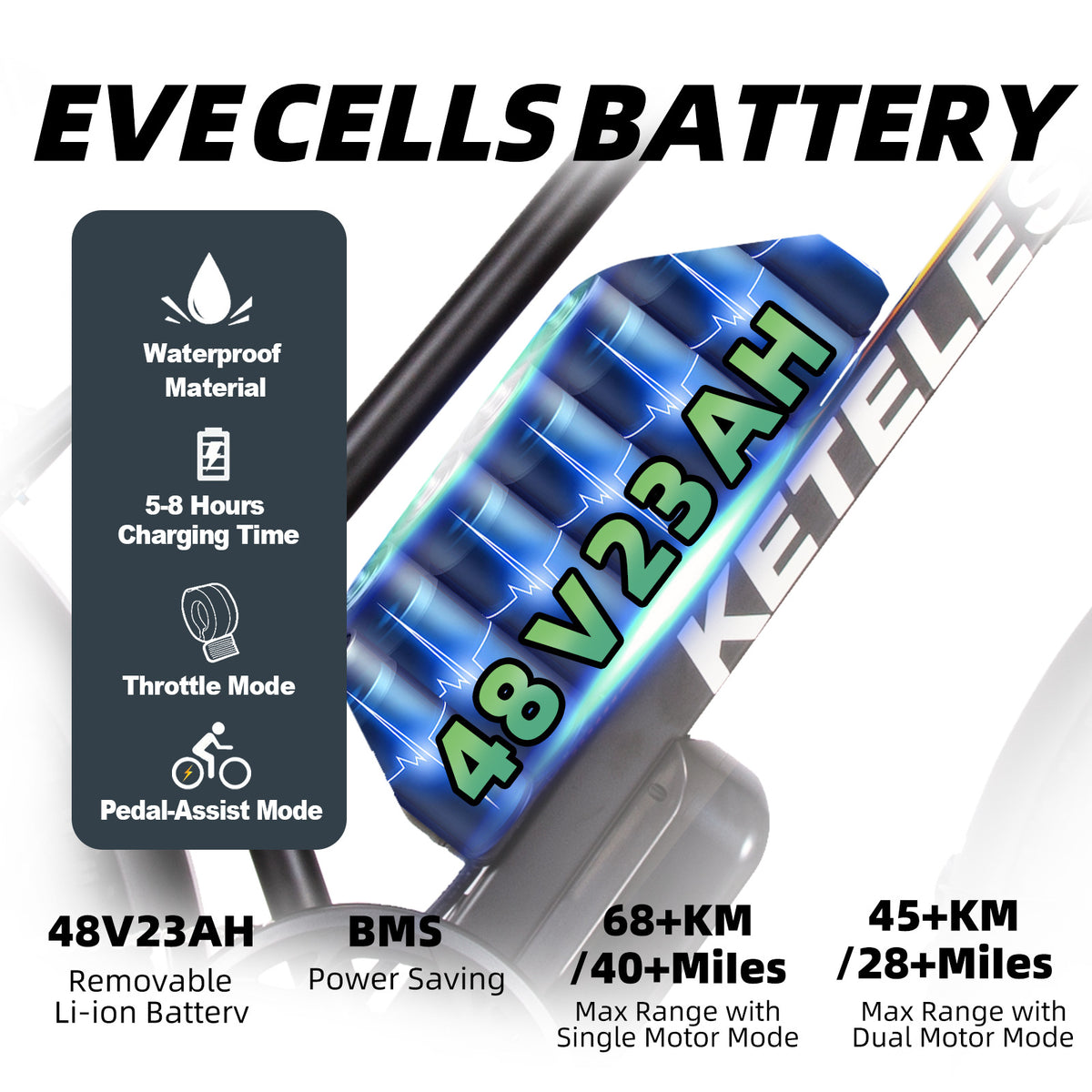 26" Fat Tire Electric Mountain Bike with Removable Battery B334