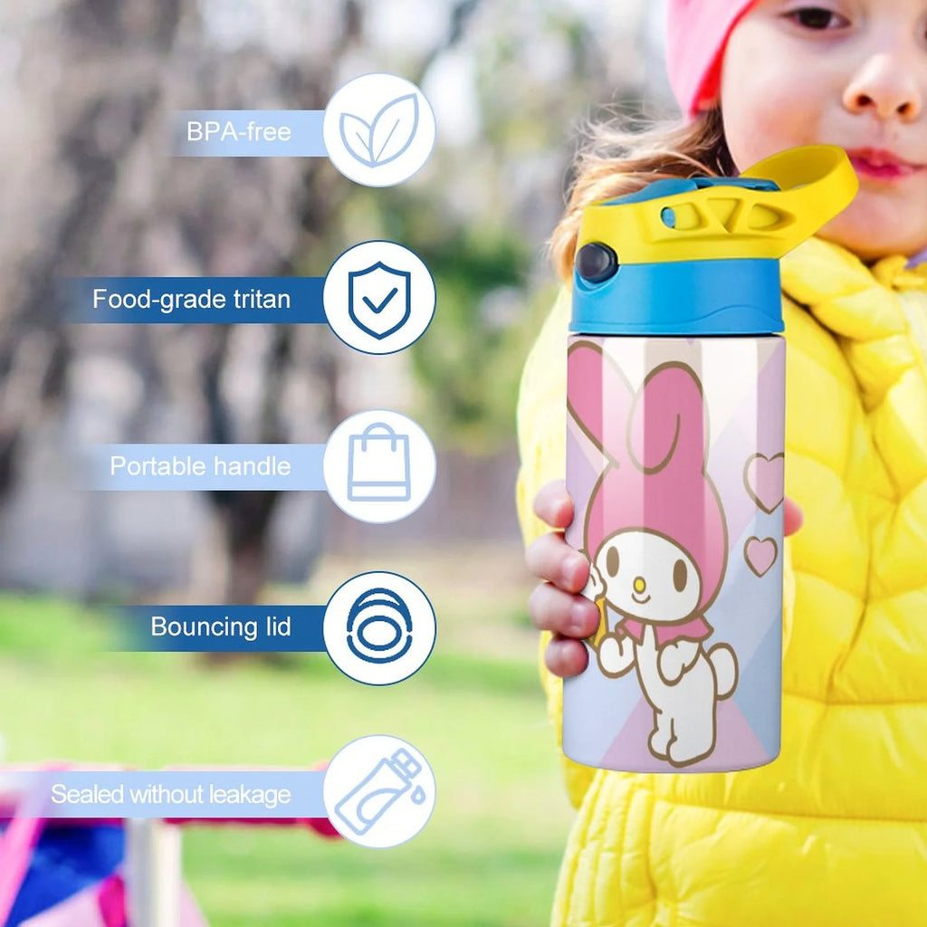 Stainless Steel Vacuum Insulated Water Bottle With Straw J5146
