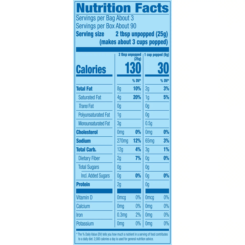 Microwave Popcorn, Movie Theater Butter Flavor, 3 oz Sharing Bags, 30 Ct D25438