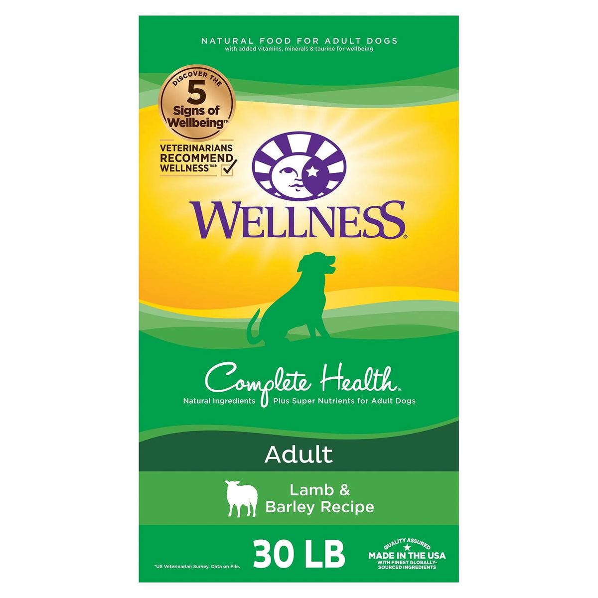 Natural Dry Dog Food, Lamb & Barley, 30-Pound Bag T557853