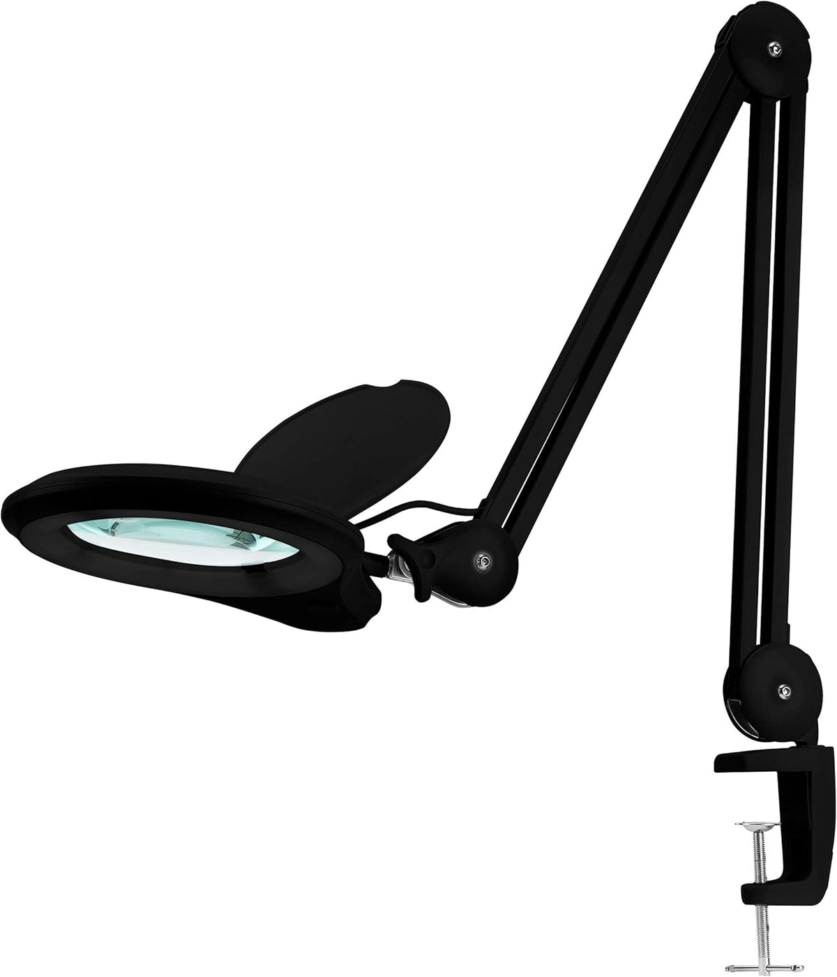 1,200 Lumens Super LED Magnifying Lamp with Clamp, 5 Diopter, Dimmable, 5 Inches Lens, White O686