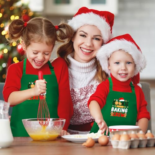 4 Pack Green Christmas Aprons with Pockets S157770