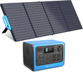 Portable Power Station 537Wh 700W with 200W Solar Panel, LiFePo4 Battery Pack with 4 AC Outlets A264