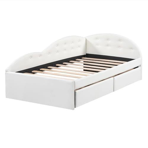 Gray Velvet Twin Size Daybed with Storage Drawers D7703