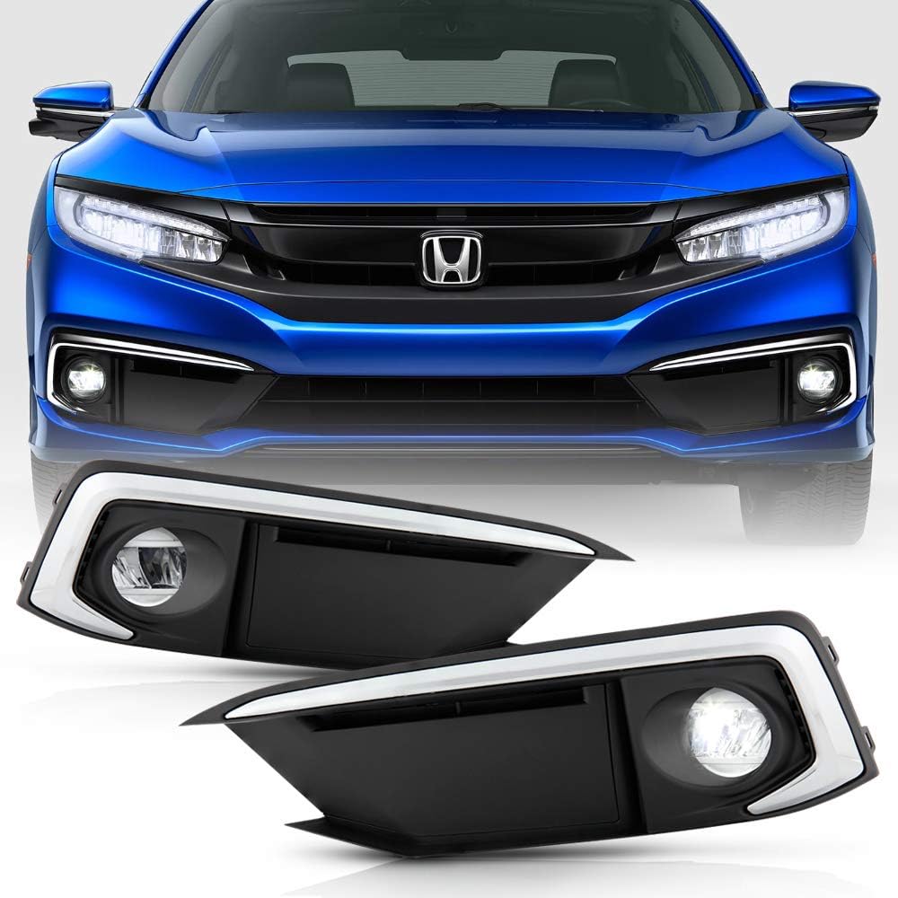 LED Bumper Fog Lights Driving Lamps Pair Set Assembly V8882