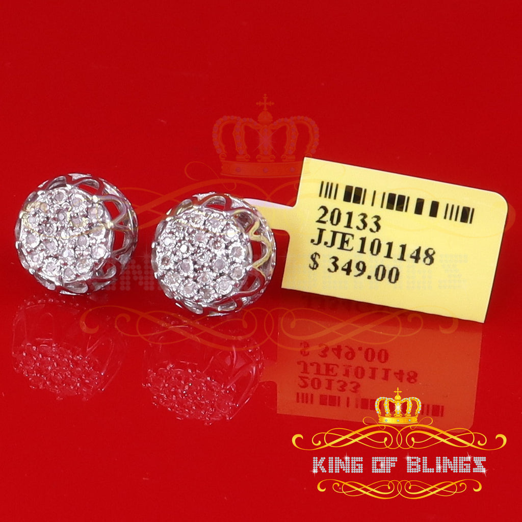 0.07ct Diamond 925 Sterling Silver Stud Round Earrings U86520