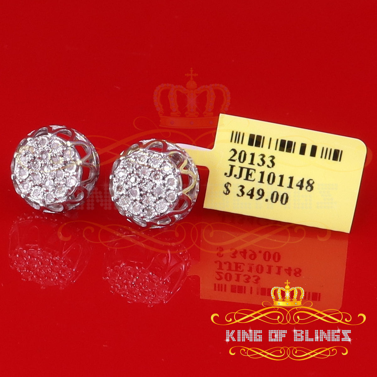 0.07ct Diamond 925 Sterling Silver Stud Round Earrings U86520