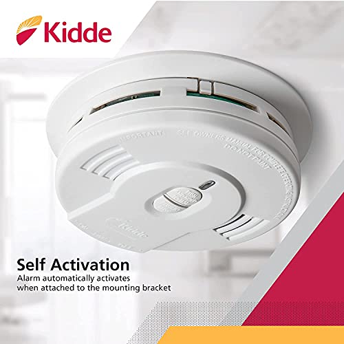 10-Year Battery Powered Smoke Detector with LED Warning Light O927572